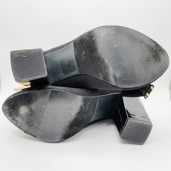 CATO Black Suede Chunky Heels - Picture 8 of 10